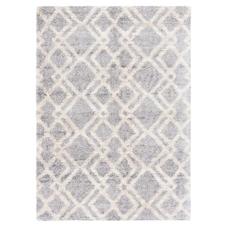 Safavieh 6 x 9 ft. Berber Shag 200 Power Loomed Rectangle Area Rug; Grey & Cream BER213G-6